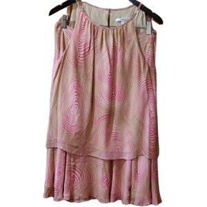 Rodier 90s Pink Wave Swirl Vintage 2-Piece Skirt & Top Set Euro 44 Med/Lg